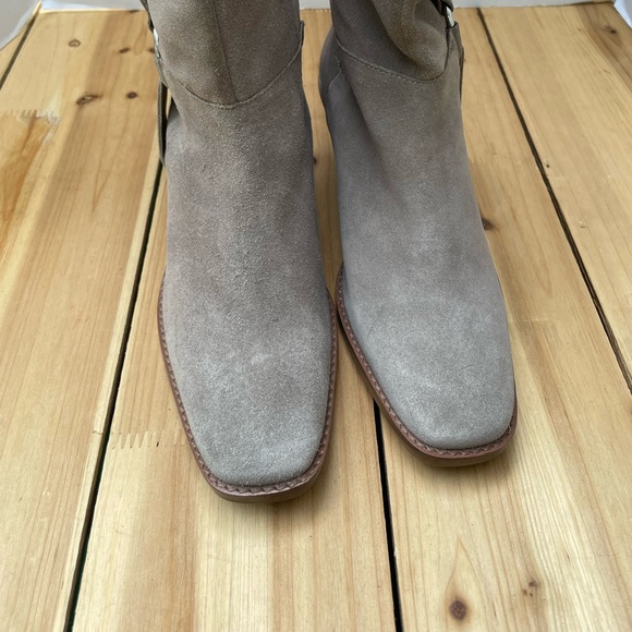 Lucky Brand Taupe Suede Heeled Boots - Picture 2 of 6
